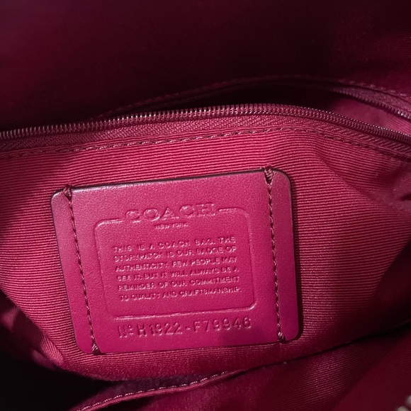 Coach red Rowan satchel ALMOST BRAND NEW - Picture 3 of 5